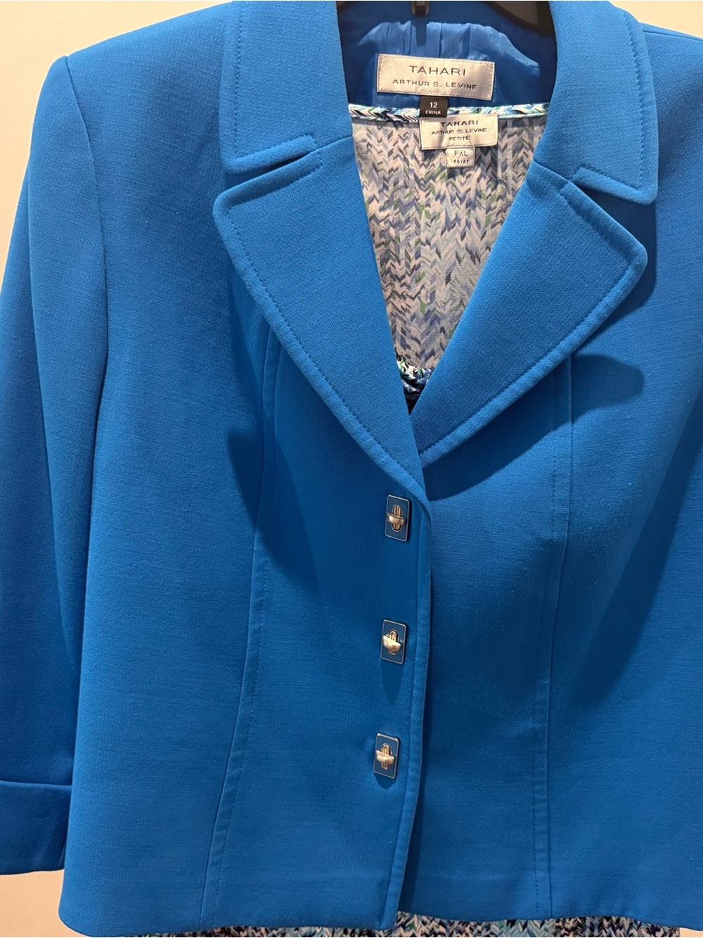 Tahari Bright Blue Women's Tailored Blazer